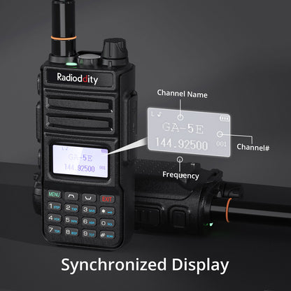 Radioddity GA-5E Radio | Dual Band | 5W Analog | USB-C | SYNC Display | EU Frequency Range - Radioddity