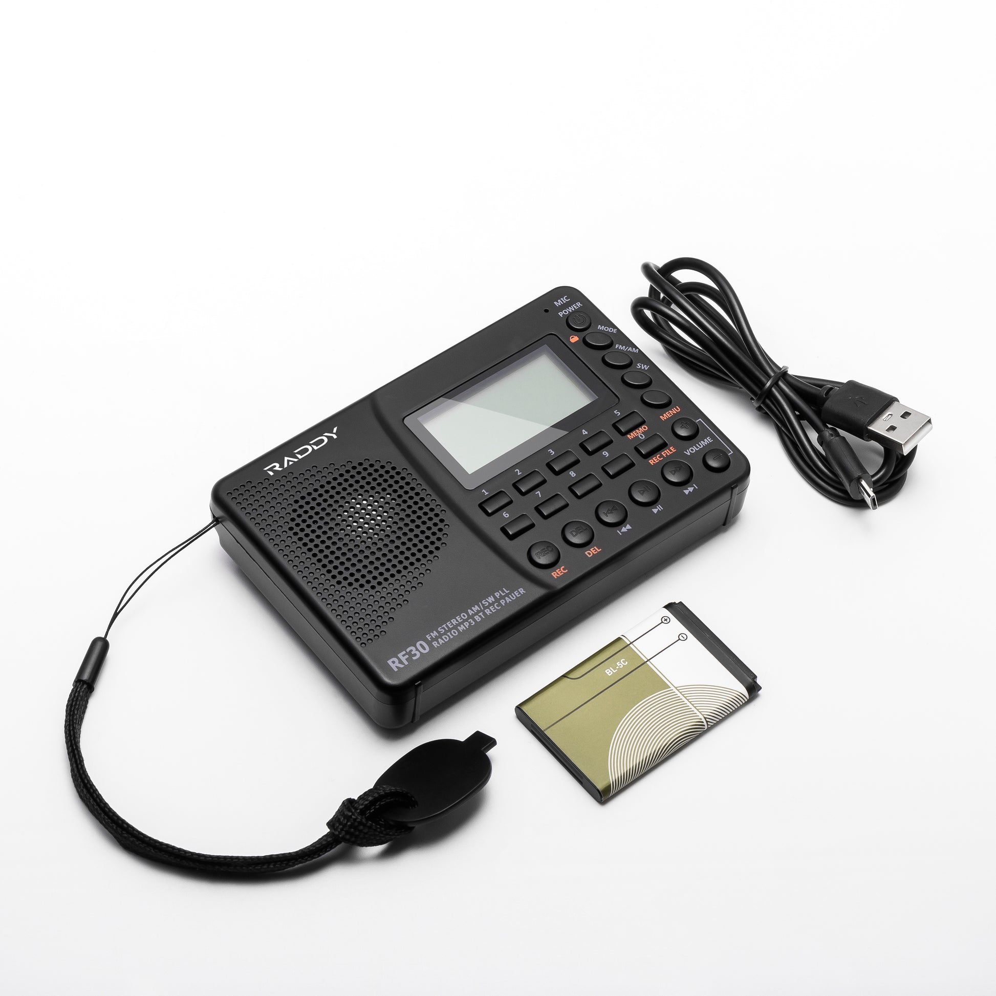 Raddy RF30 AM/FM/SW Radio | Digital Tuner | Bluetooth | AUX Recording - Radioddity