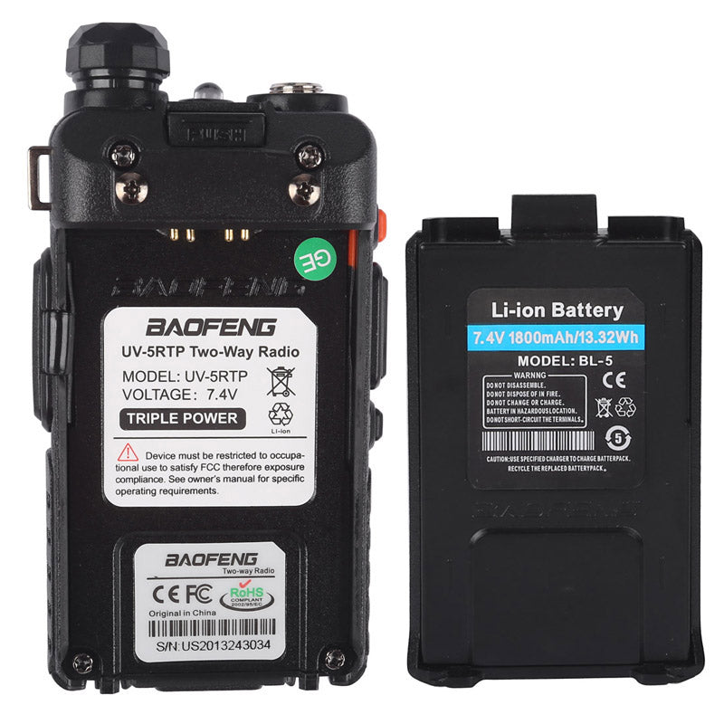 Baofeng UV-5RTP | Dual Band | 8W/4W/1W | Cable & Speaker & Extra Antenna [DISCONTINUED] - Radioddity