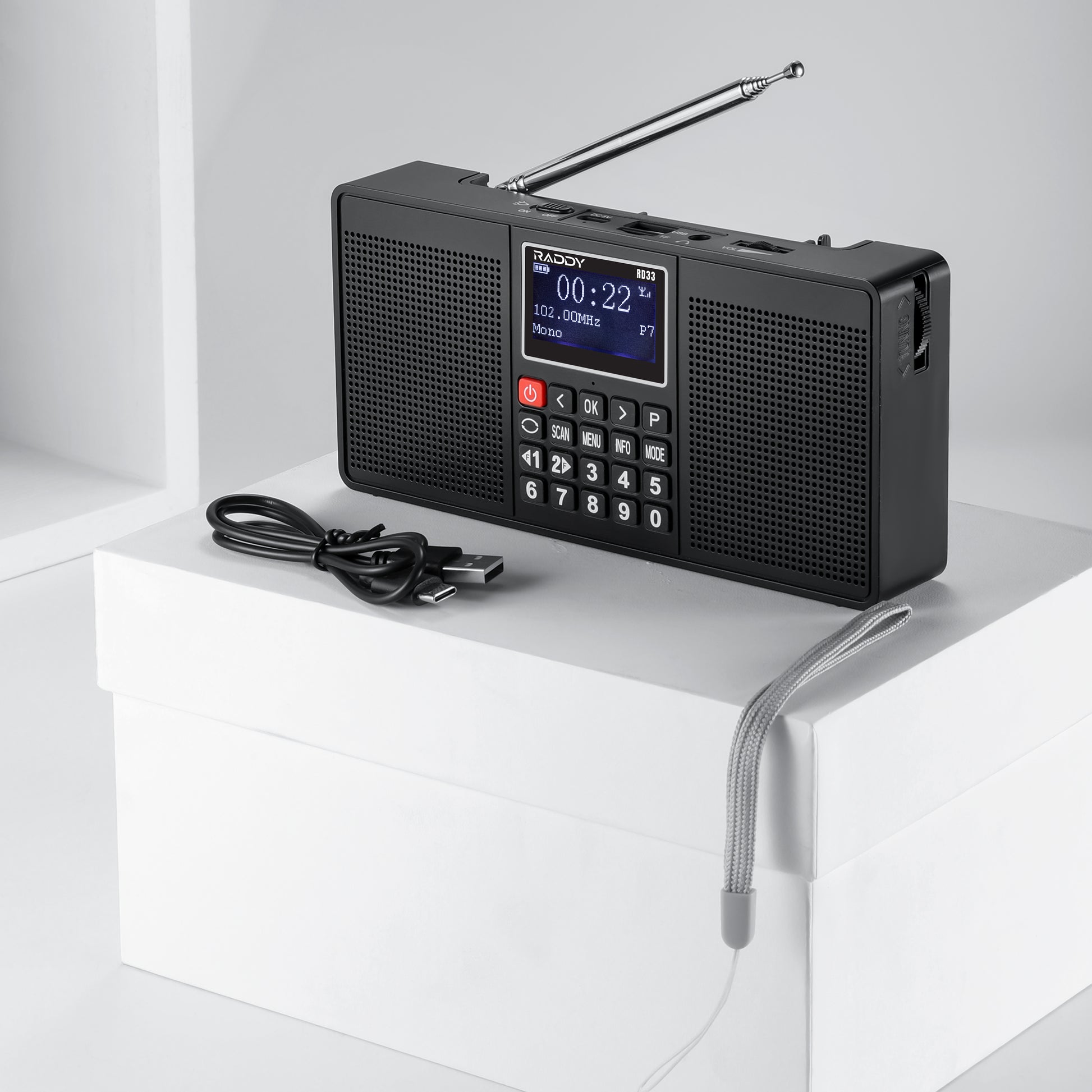 Raddy RD33 Tragbares FM DAB Radio | Digitales Wiederaufladbares | MP3 Musik-Wiedergabe | Unterstützung von Bluetooth [DISCONTINUED] - Radioddity