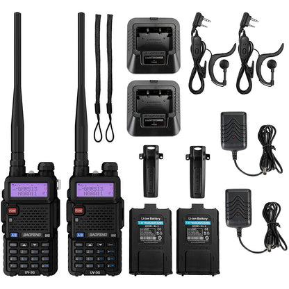 Baofeng UV-5X / UV-5G [1 Pair] GMRS Radio | 5W | Repeater Capable | NOAA Scan - Radioddity