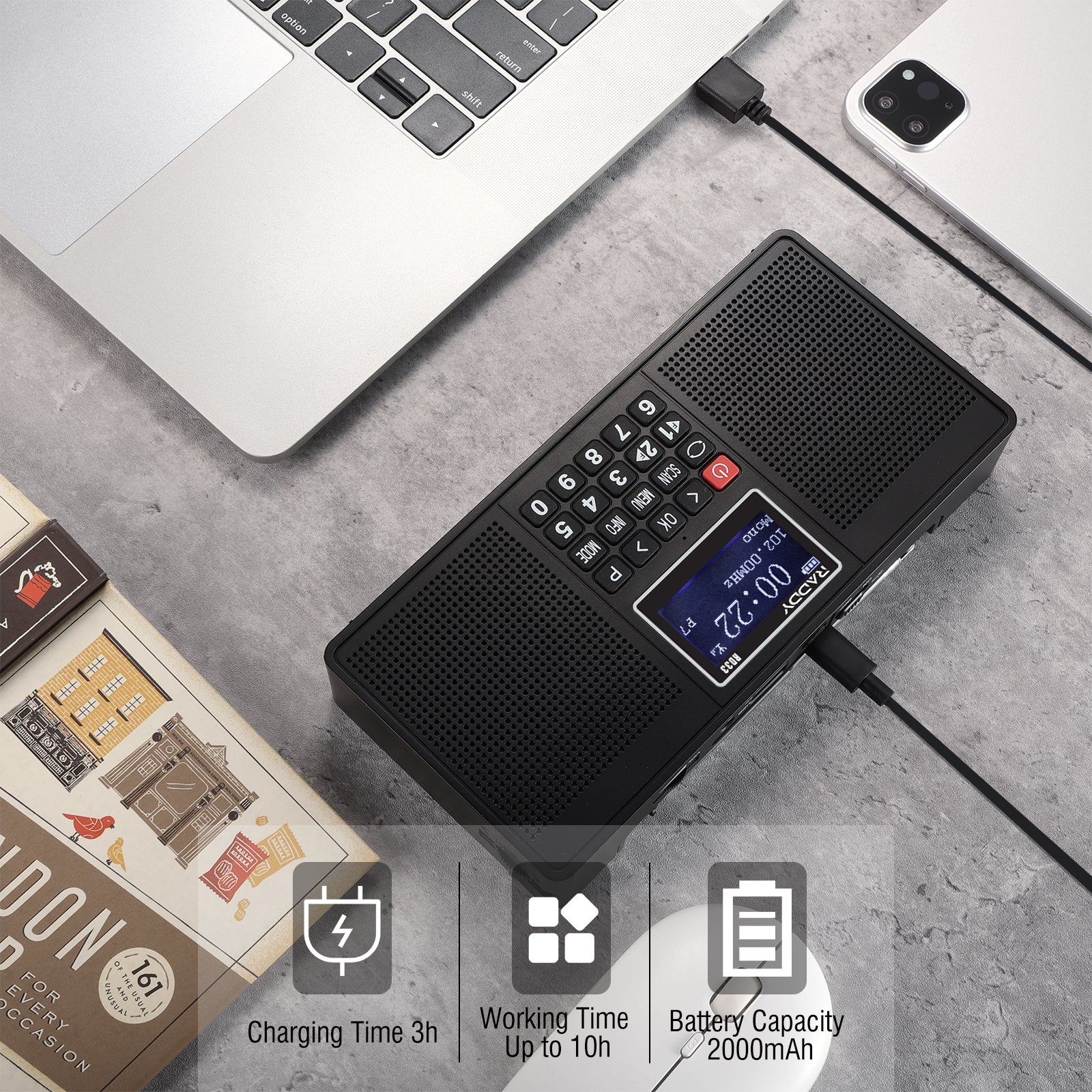 Raddy RD33 Tragbares FM DAB Radio | Digitales Wiederaufladbares | MP3 Musik-Wiedergabe | Unterstützung von Bluetooth [DISCONTINUED] - Radioddity
