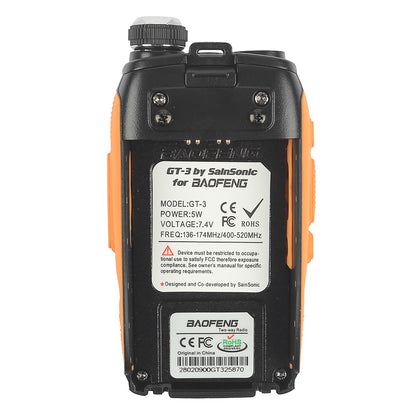 Baofeng GT-3 Mark II | Dual Band | 5W | Better Antenna | 3800mAh | Flashlight Radio - Radioddity