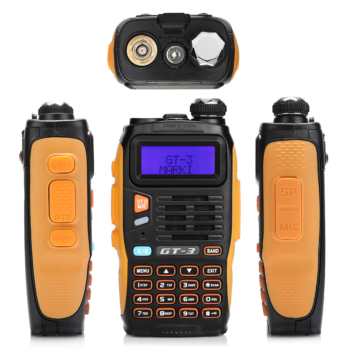 Baofeng GT-3 Mark II [2 Pack + Battery] | Dual Band | 5W | Better Antenna | VOX | Flashlight - Radioddity