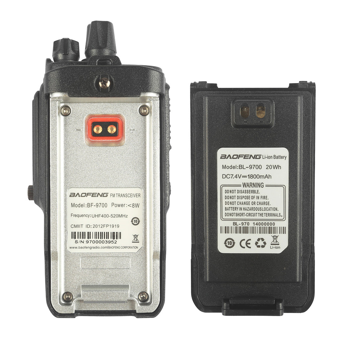 Baofeng BF-9700 [2 Pack + Cable] | UHF | 7/5/1W | Waterproof | Noise Reduction [DISCONTINUED] - Radioddity