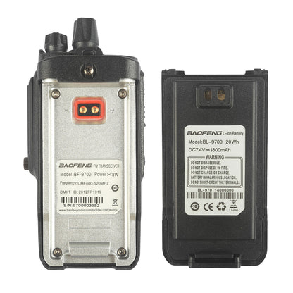 Baofeng BF-9700 | UHF | 7/5/1W | Waterproof | Noise Reduction | 1800mAh | with Cable [DISCONTINUED] - Radioddity