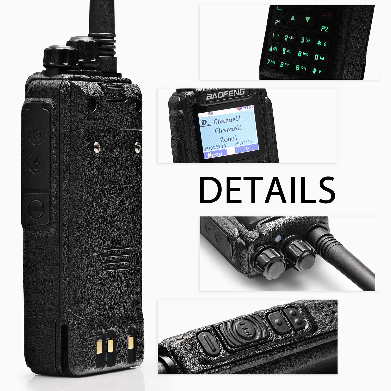 Baofeng DM-1701 DMR | Dual Band | 5W | 120K Contacts Import | SMS Function - Radioddity