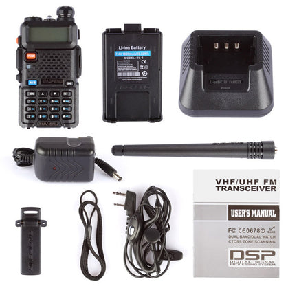 Baofeng UV-5R | Dual Band | 4/1W | 128CH | Flashlight | VOX | Alert | TOT - Radioddity