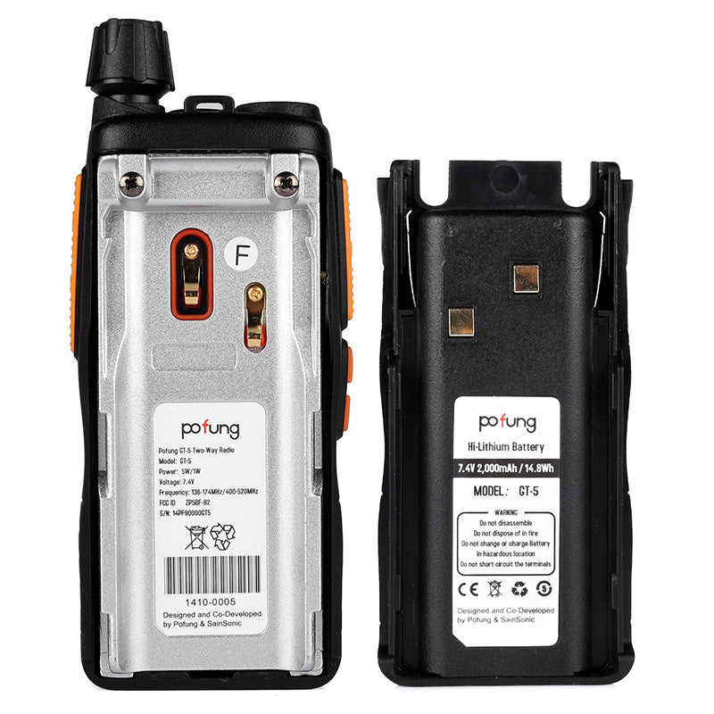 Baofeng GT-5 | Dual Band | 2800mAh | Analog Radio - Radioddity