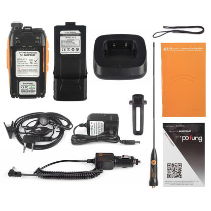 Baofeng GT-3 Mark II | Dual Band | 5W | Better Antenna | 3800mAh | Flashlight Radio - Radioddity
