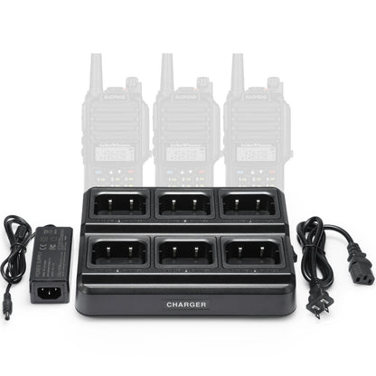 Baofeng UV-9G Six Way Charger | Bulk Charger Station | for UV-9G GT-3WP UV-9R UV-9R Plus - Radioddity