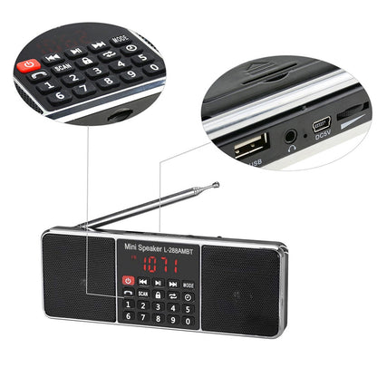 Bluetooth Super Bass Speaker SD/TF MP3 Player AM/FM Radio [DISCONTINUED] - Radioddity