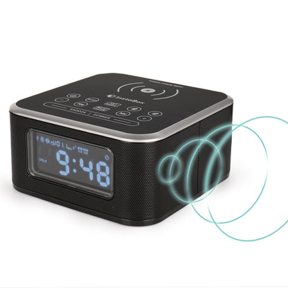 InstaBox W33 Wireless Charging Alarm Clock Radio Dual Speaker - Radioddity