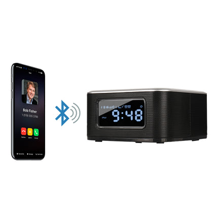InstaBox W33 Wireless Charging Alarm Clock Radio Dual Speaker - Radioddity