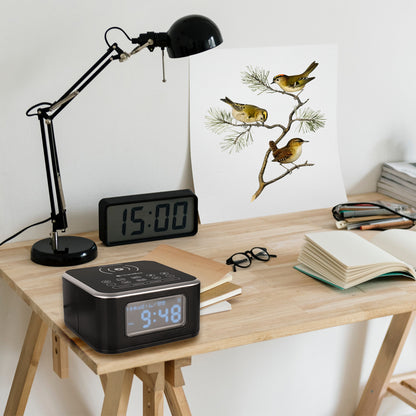 InstaBox W33 Wireless Charging Alarm Clock Radio Dual Speaker - Radioddity