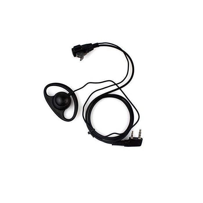 Radioddity D-Shape Earpiece PTT Mic for Baofeng Motorola TYT [DISCONTINUED] - Radioddity