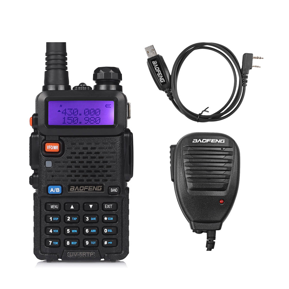 Baofeng UV-5RTP | Dual Band | 8W/4W/1W | Tri-power Two Way Radio | w/ Cable & Speaker - Radioddity