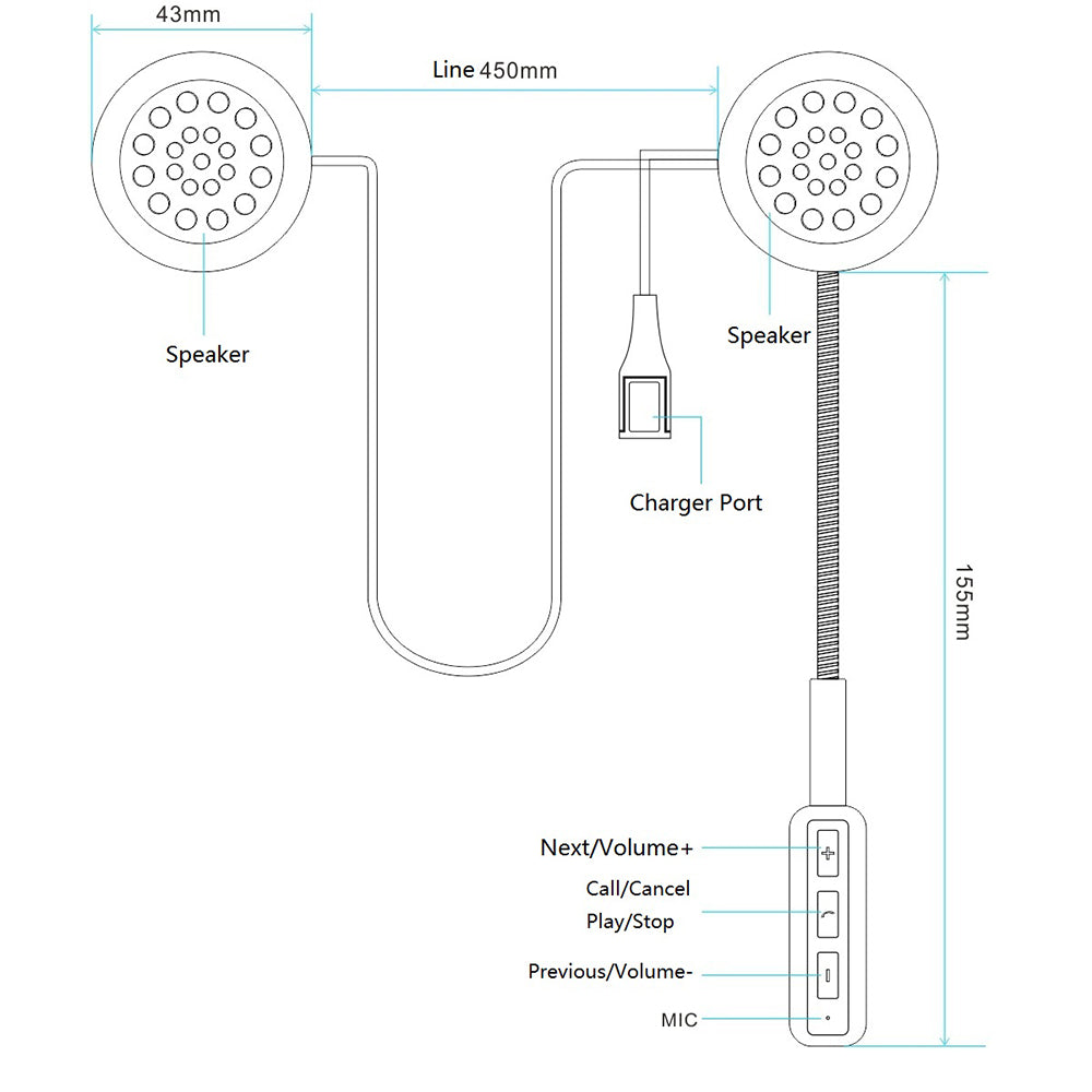 Motorcycle Helmet Wireless Headset Bluetooth 4.0 Intercom [DISCONTINUED] - Radioddity
