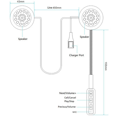 Motorcycle Helmet Wireless Headset Bluetooth 4.0 Intercom [DISCONTINUED] - Radioddity