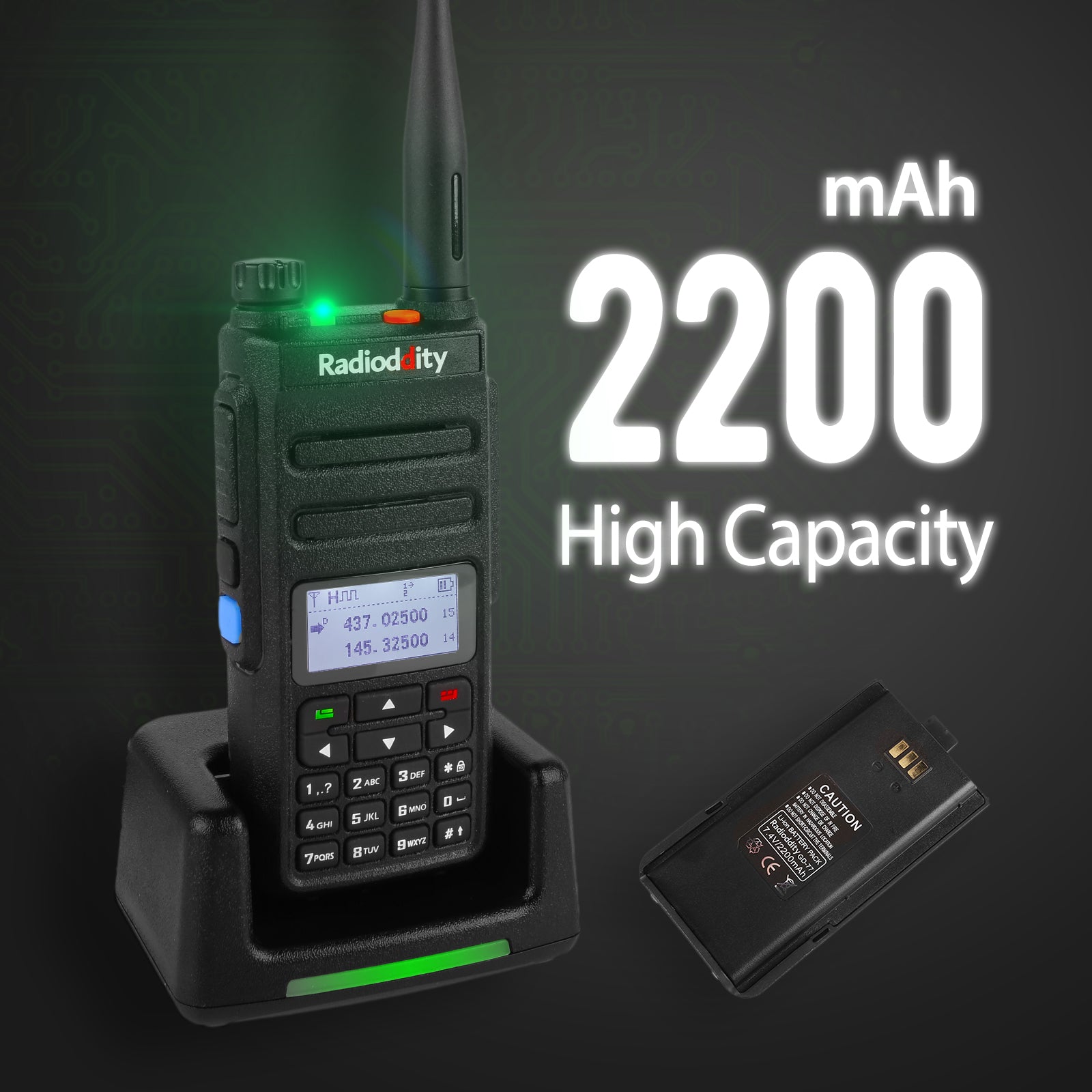 GD-77 DMR Dual Band Dual Time Slot Two Way Radio + Cable [4 Pack] - Radioddity