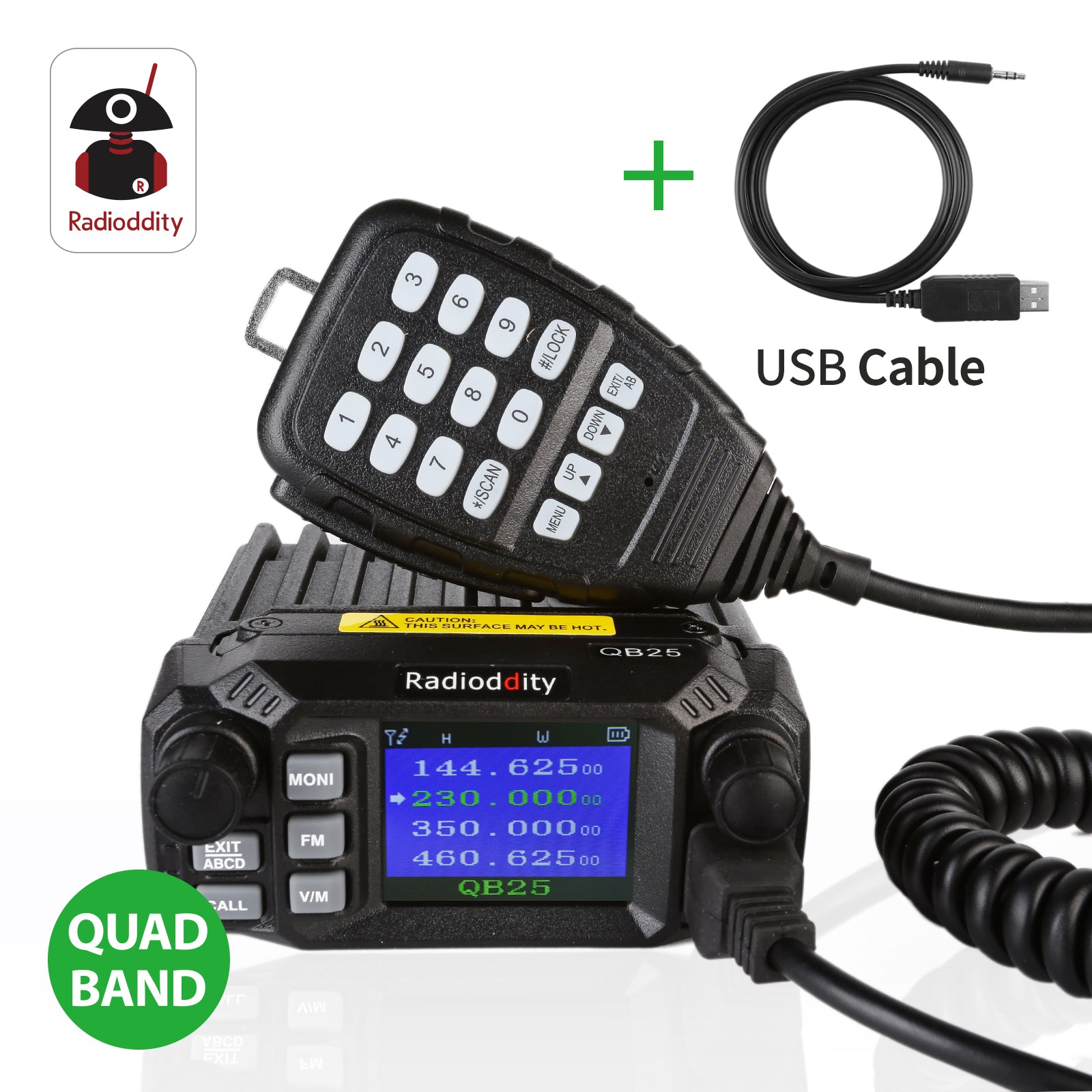 QB25 Quad Band Quad-standby Mini Mobile Radio+ Cable [DISCONTINUED] - Radioddity