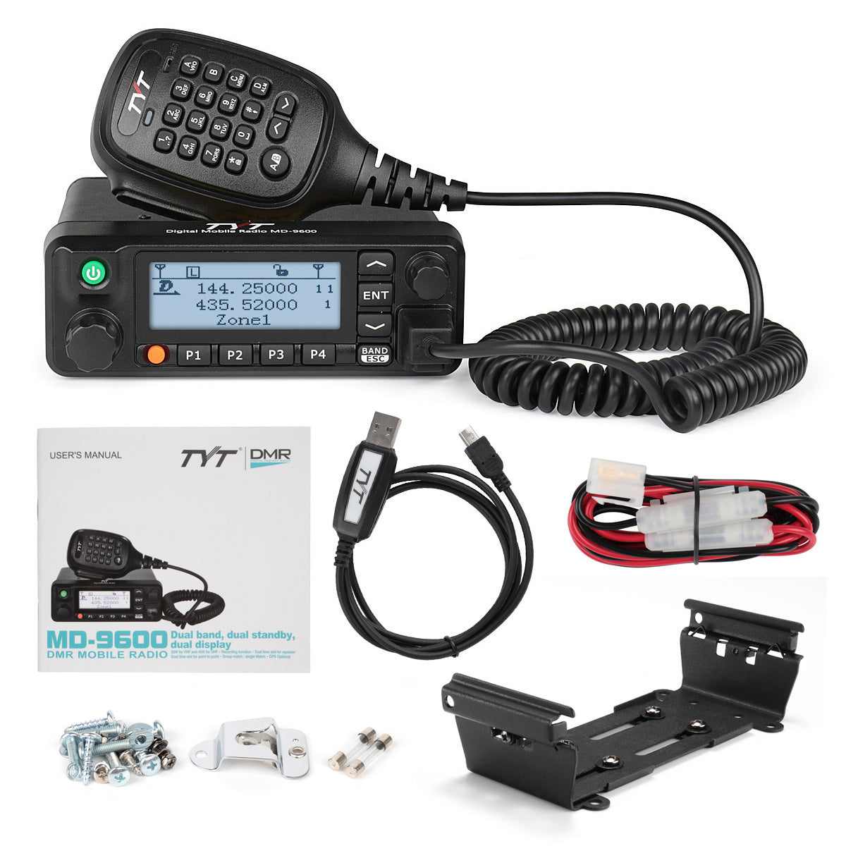 TYT MD-9600 Car Radio | Dual Band | DMR & Analog | 50W/25W | 10K ID - Radioddity