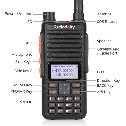 Radioddity GA-510 | 10W | Dual Band | Tri-power | Support CHIRP | 2 Batteries - Radioddity