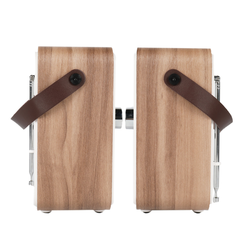 InstaBox i10 Wooden FM Clock Radio & Bluetooth Speaker - Radioddity