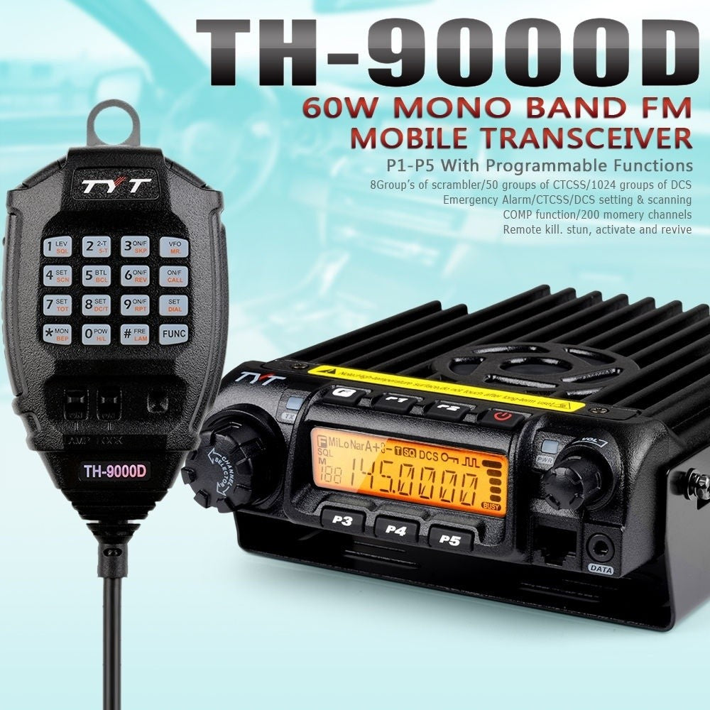 TYT TH-9000D 400-490MHz 45W Car Mobile Radio Transceiver [DISCONTINUED] - Radioddity