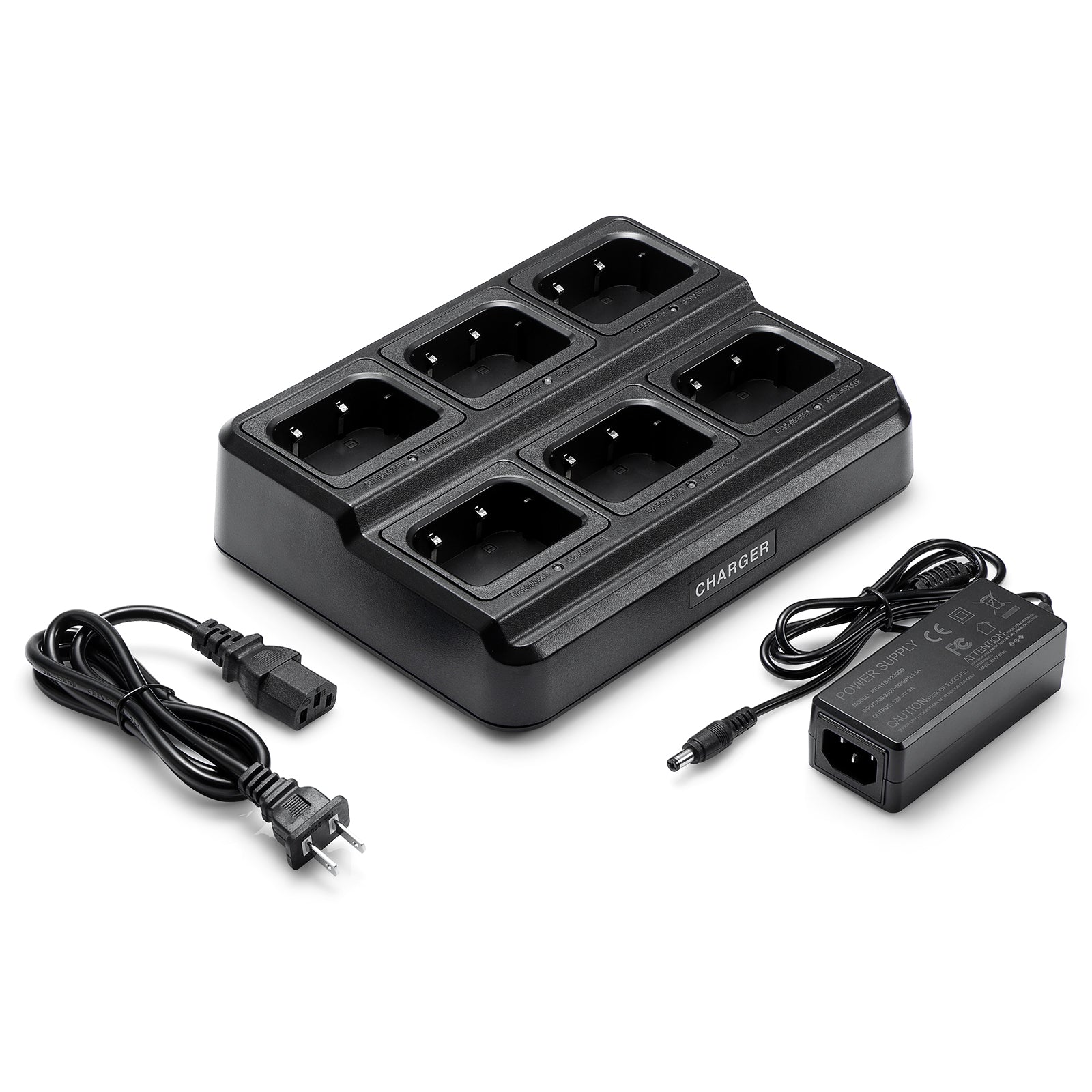 Baofeng UV-9G Six Way Charger | Bulk Charger Station | for UV-9G GT-3WP UV-9R UV-9R Plus - Radioddity