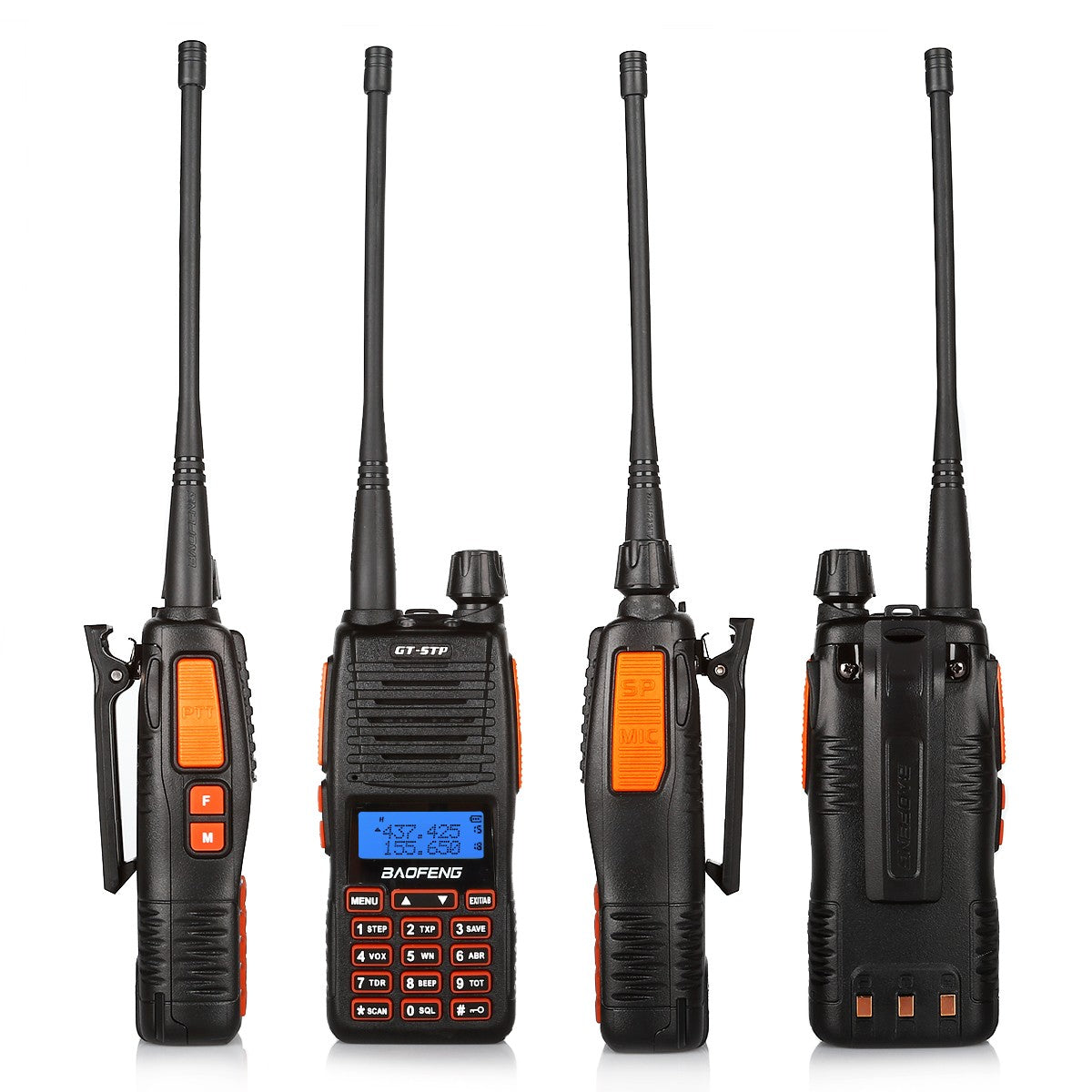 2 x BaoFeng GT-5TP Two-Way Radio + Programming Cable + 2 x Speaker - Radioddity