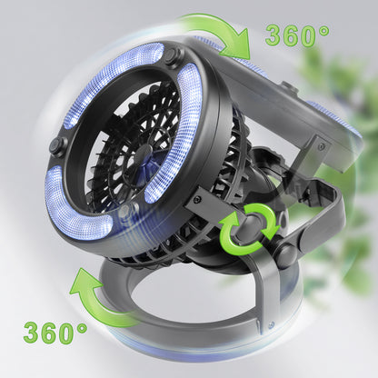 Raddy CF2 Portable Camping Fan with LED Lantern Battery Powered Tent Light [DISCONTINUED] - Radioddity