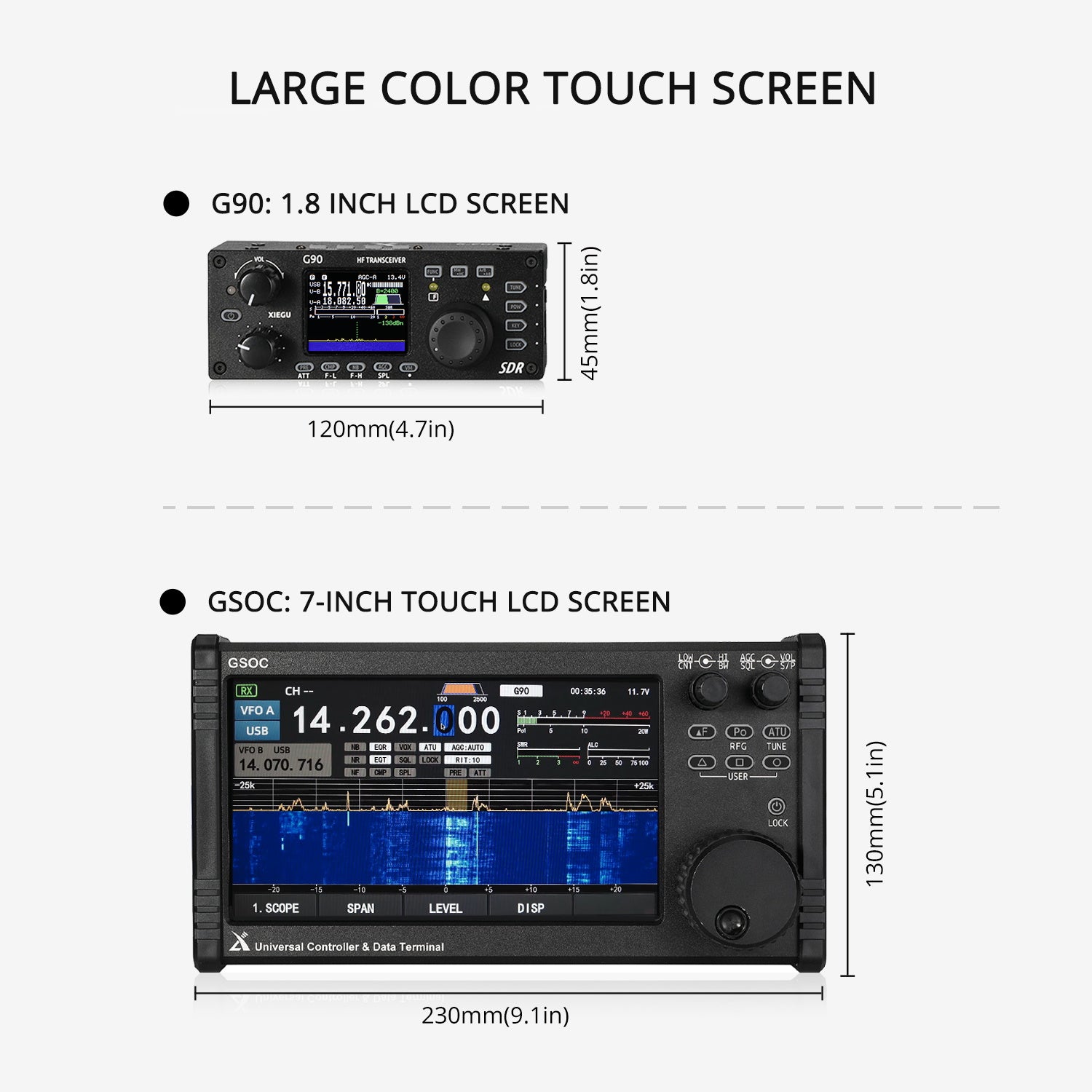 Xiegu GSOC Remote Controller | Touch Screen | Spectrum & Waterfall Display - Radioddity