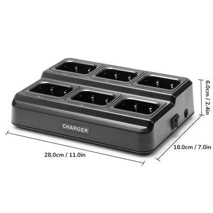 Baofeng UV-9G Six Way Charger | Bulk Charger Station | for UV-9G GT-3WP UV-9R UV-9R Plus - Radioddity