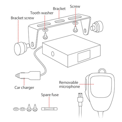 Radioddity CB-27 CB Radio Mobile Radio  | AM/FM | 4W | 40/80 Channel - Radioddity