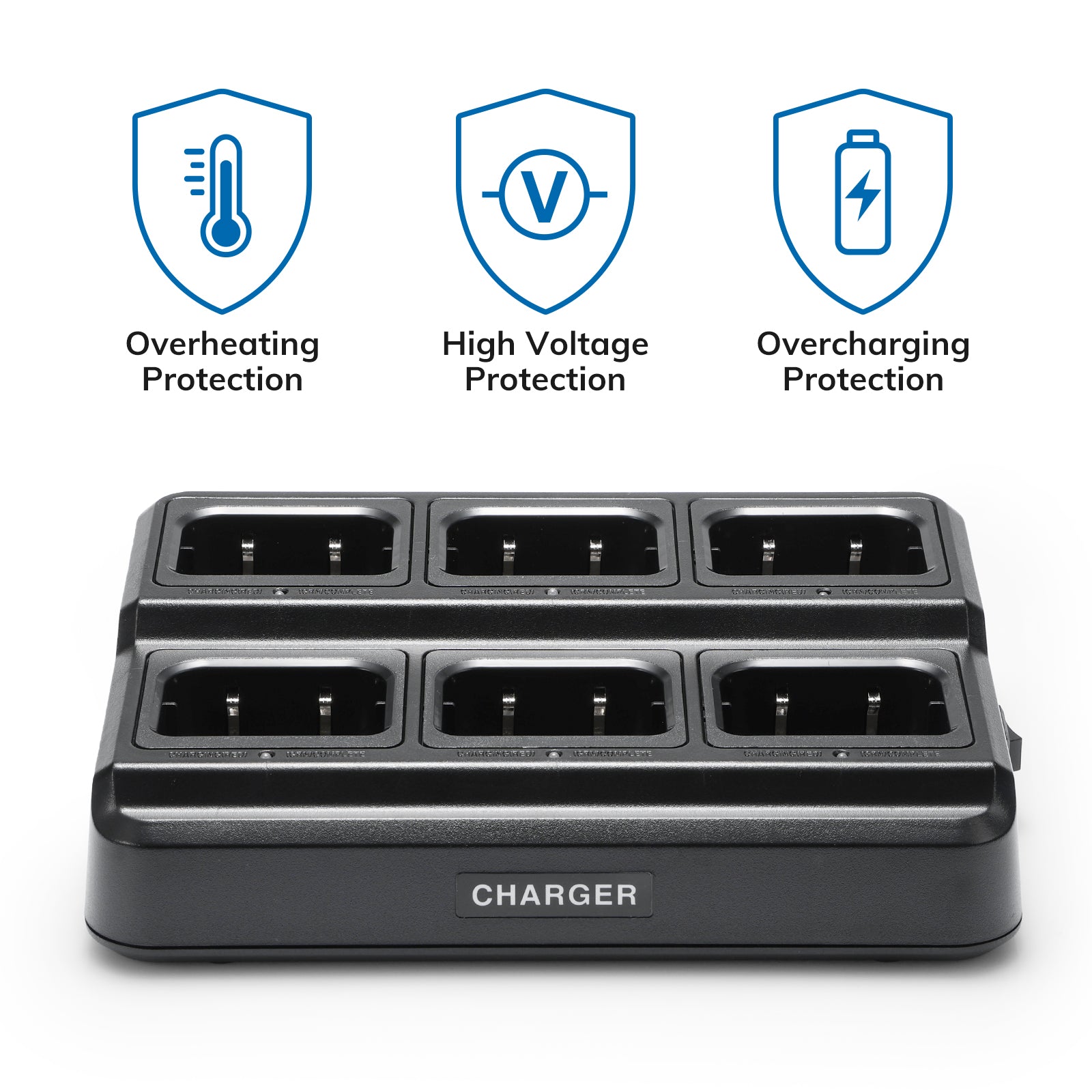 Baofeng UV-9G Six Way Charger | Bulk Charger Station | for UV-9G GT-3WP UV-9R UV-9R Plus - Radioddity