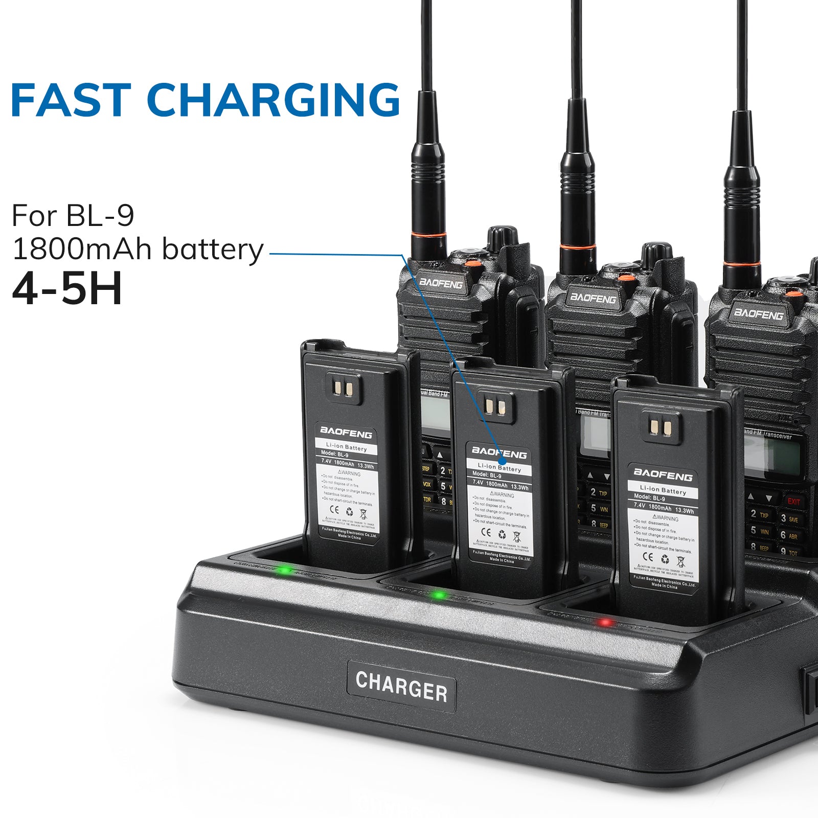 Baofeng UV-9G Six Way Charger | Bulk Charger Station | for UV-9G GT-3WP UV-9R UV-9R Plus - Radioddity