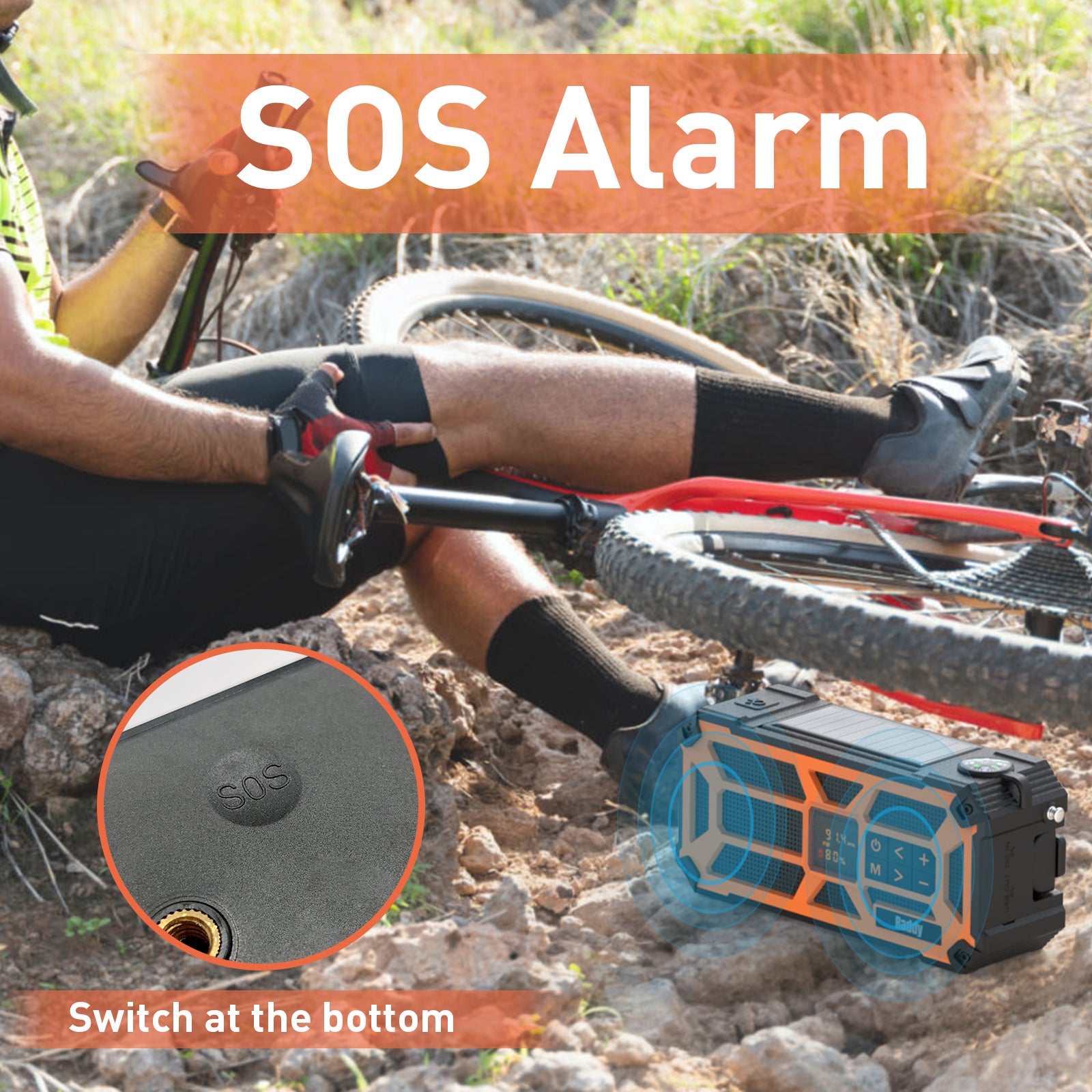 Raddy SW5 Emergency Radio | IPX5 Waterproof | 5000mAh | Hand Crank Solar | Power Bank | NOAA [DISCONTINUED] - Radioddity