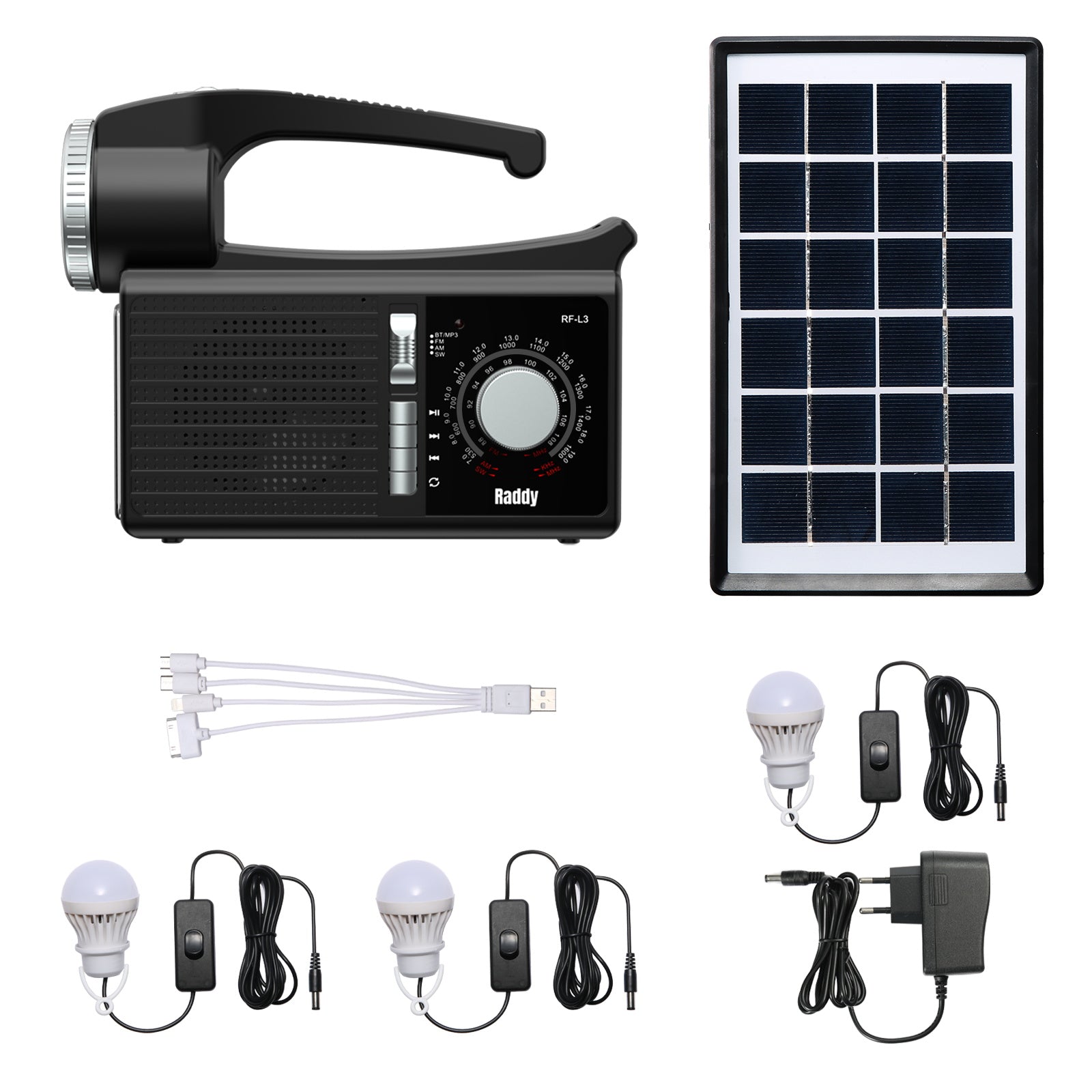 Raddy RF-L3 Portable Solar Generator | with Solar Panel | Flashlight  Music Player [DISCONTINUED] - Radioddity