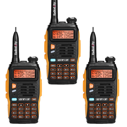 Baofeng GT-3 Mark II [3 Pack] | Dual Band | 5W | Better Antenna | VOX | Flashlight - Radioddity