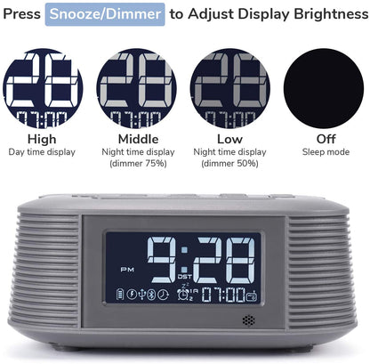 InstaBox D10 Wireless Charging Digital Alarm Clock FM Radio - Radioddity