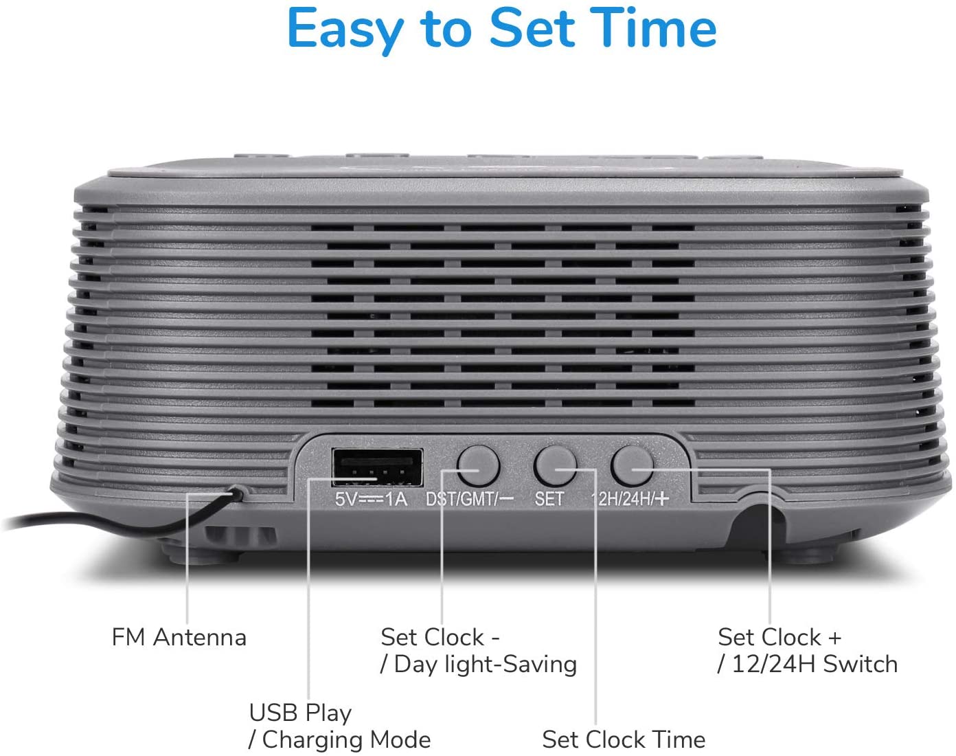 InstaBox D10 Wireless Charging Digital Alarm Clock FM Radio - Radioddity