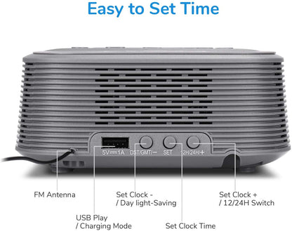 InstaBox D10 Wireless Charging Digital Alarm Clock FM Radio - Radioddity