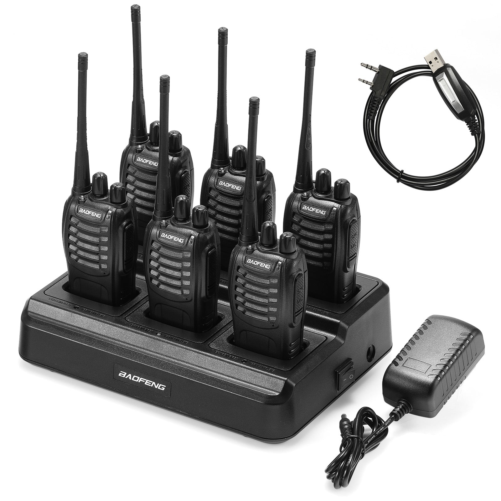 Baofeng BF-888S [6 Packs] with Bulk Charger | UHF | 5W | 16CH | CTCSS/DCS | Flashlight - Radioddity