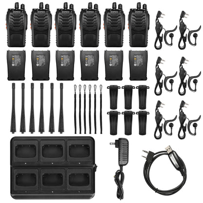 Baofeng BF-888S [6 Packs] with Bulk Charger | UHF | 5W | 16CH | CTCSS/DCS | Flashlight - Radioddity