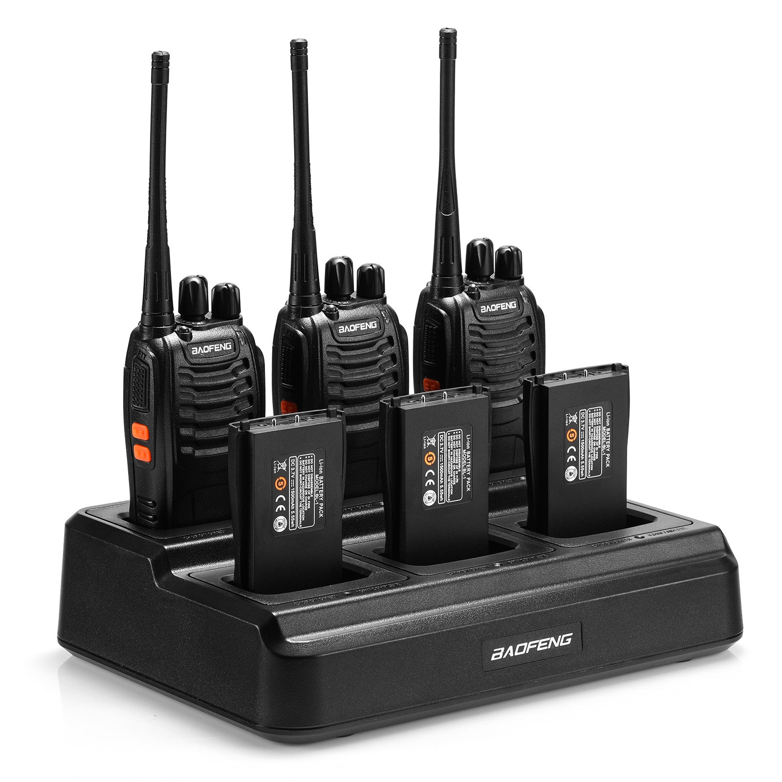 Baofeng BF-888S [6 Packs] with Bulk Charger | UHF | 5W | 16CH | CTCSS/DCS | Flashlight - Radioddity