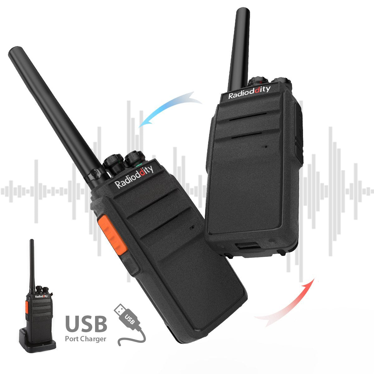 Radioddity R2 Walkie Talkie UHF PMR446 [2 Pack] - Radioddity