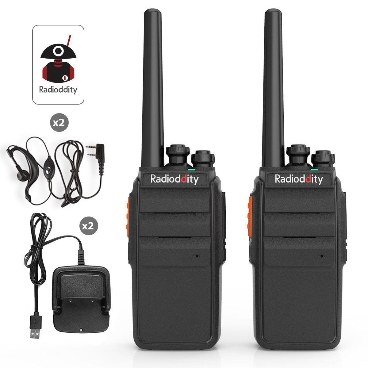 Radioddity R2 Walkie Talkie UHF PMR446 [2 Pack] - Radioddity