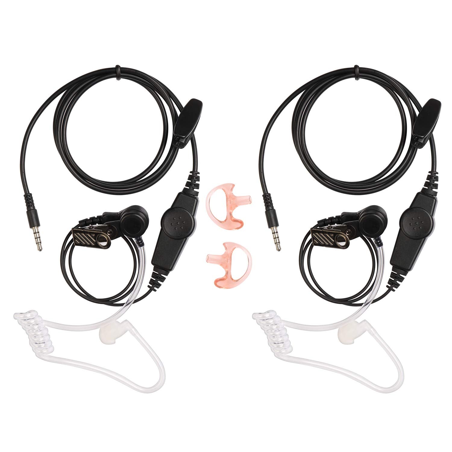 Radioddity 1-pin Acoustic Tube Earpiece with Earmold Earbud [2 Pack] 3.5mm | for Radioddity FS-T1 FS-T2 - Radioddity