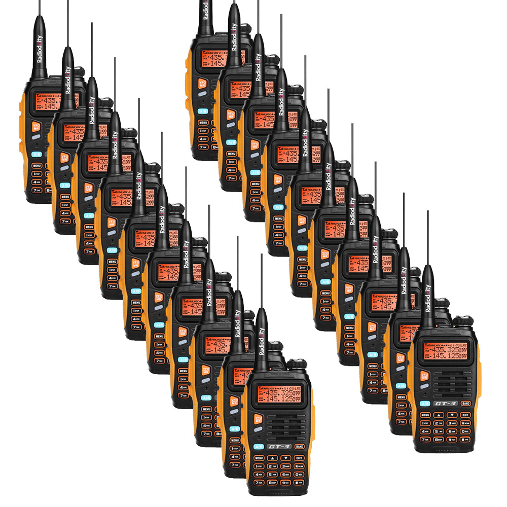 Baofeng GT-3 Mark II [20 Pack] | Dual Band | 5W | Better Antenna | VOX | Flashlight - Radioddity